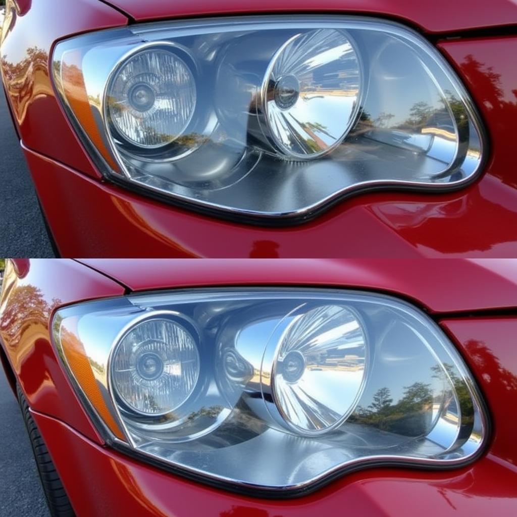 Restored Headlights After Detailing