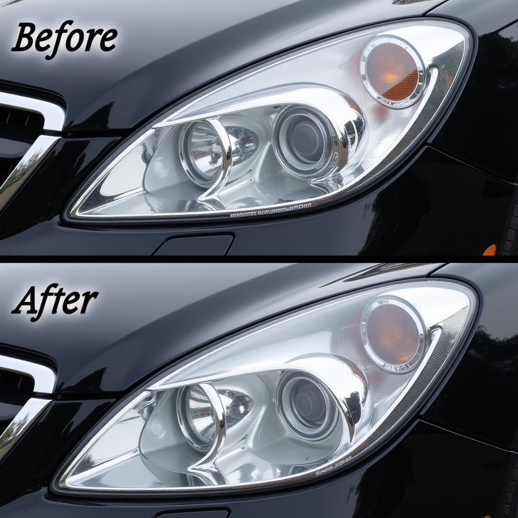 Car Headlights After Restoration