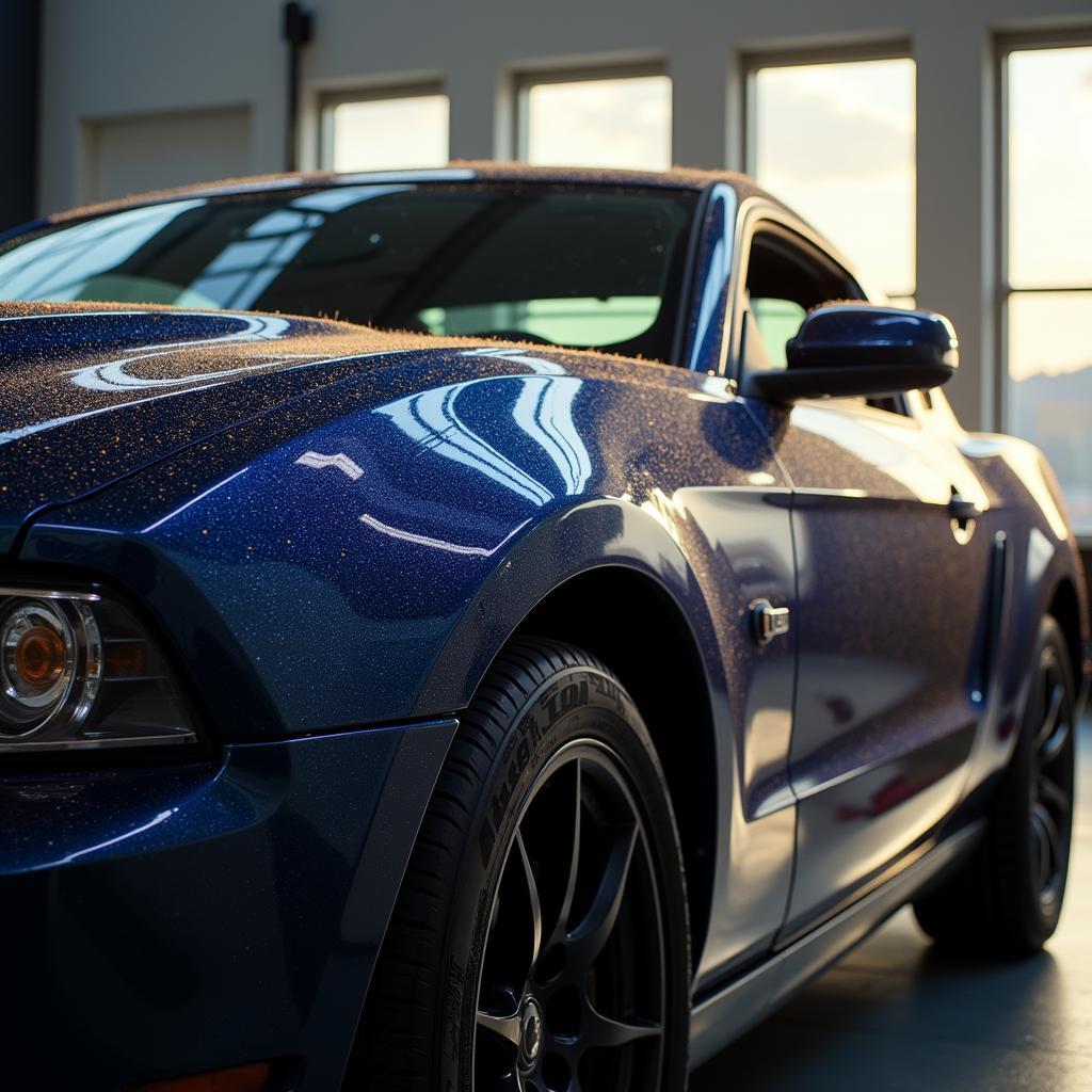 A gleaming car after a professional detailing service