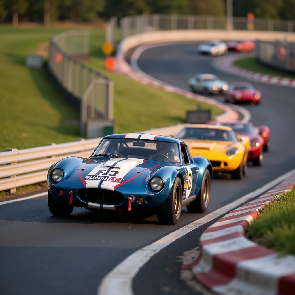 Slot Cars Racing on a Track