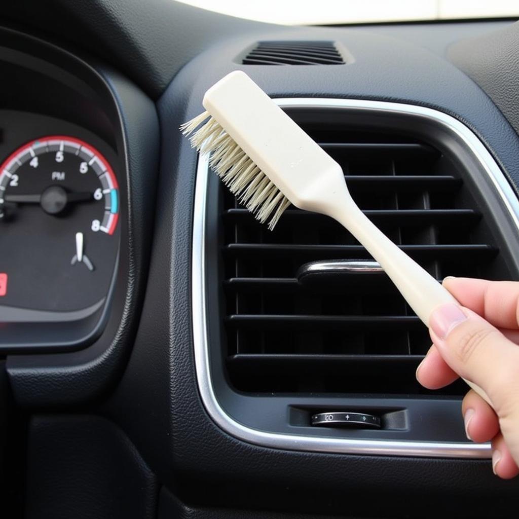 Soft bristle detailing brush for car interiors