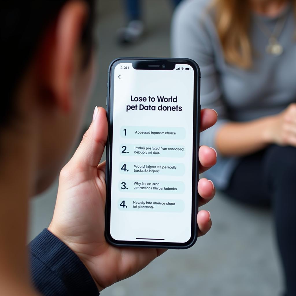 A person holds a phone with the screen displaying an ethical guidelines infographic