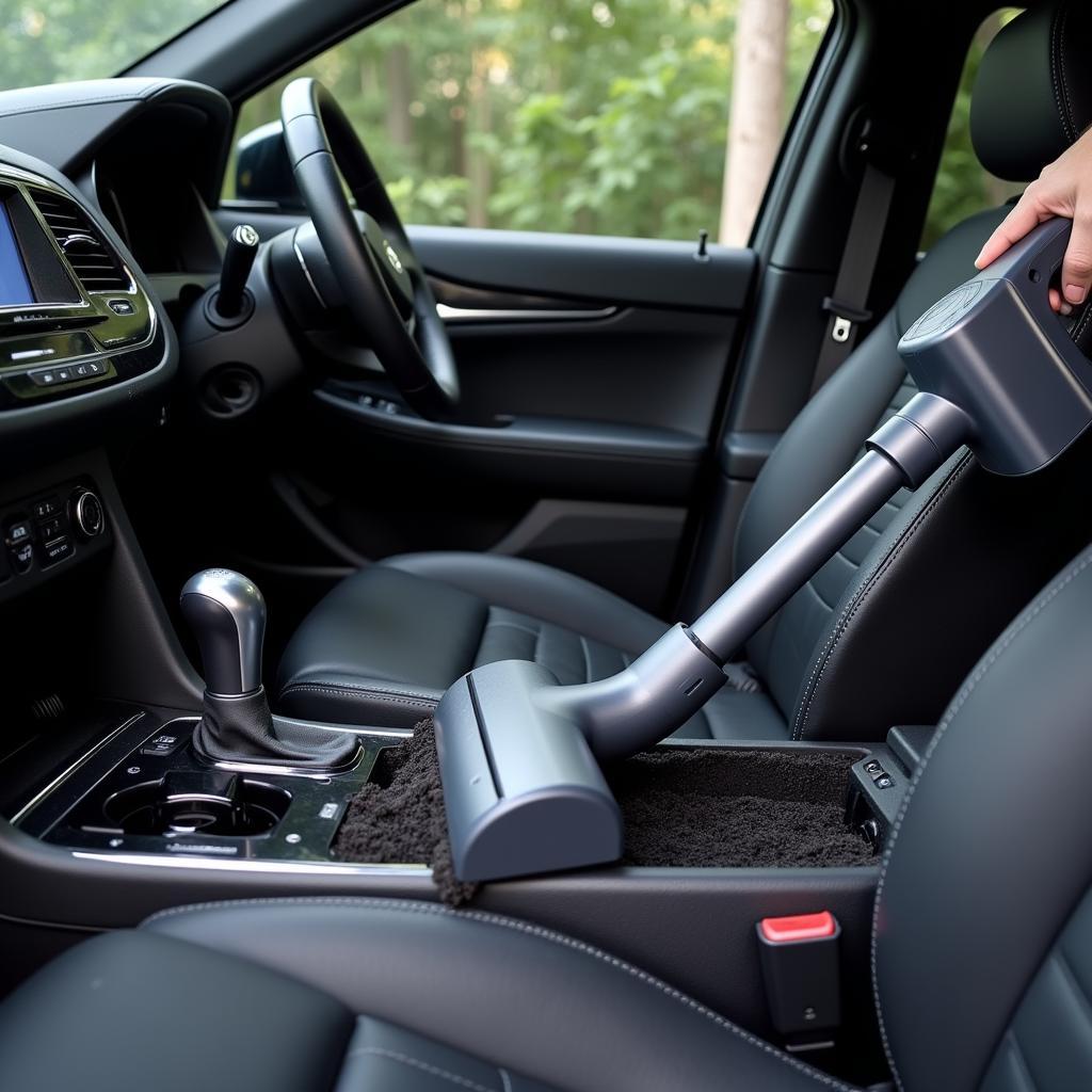 Thoroughly Vacuuming Car Interior