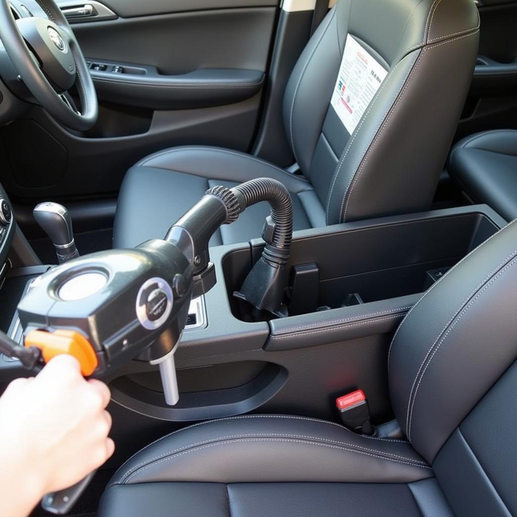 Vacuuming Car Interior with Attachments