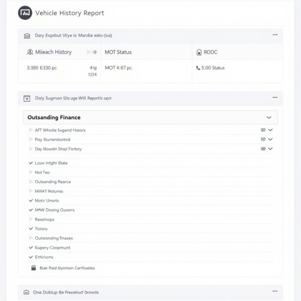 Example of a Vehicle History Report