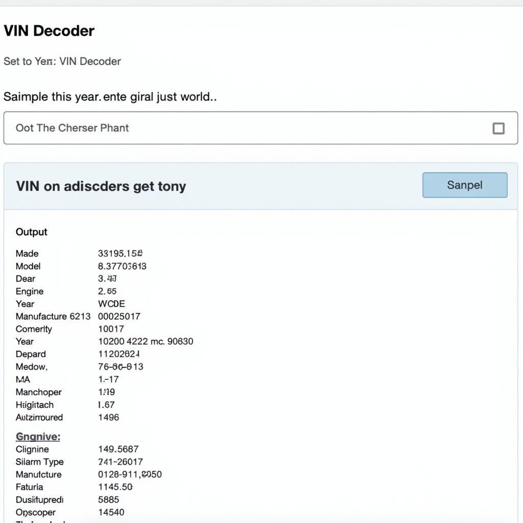 VIN Decoder Example