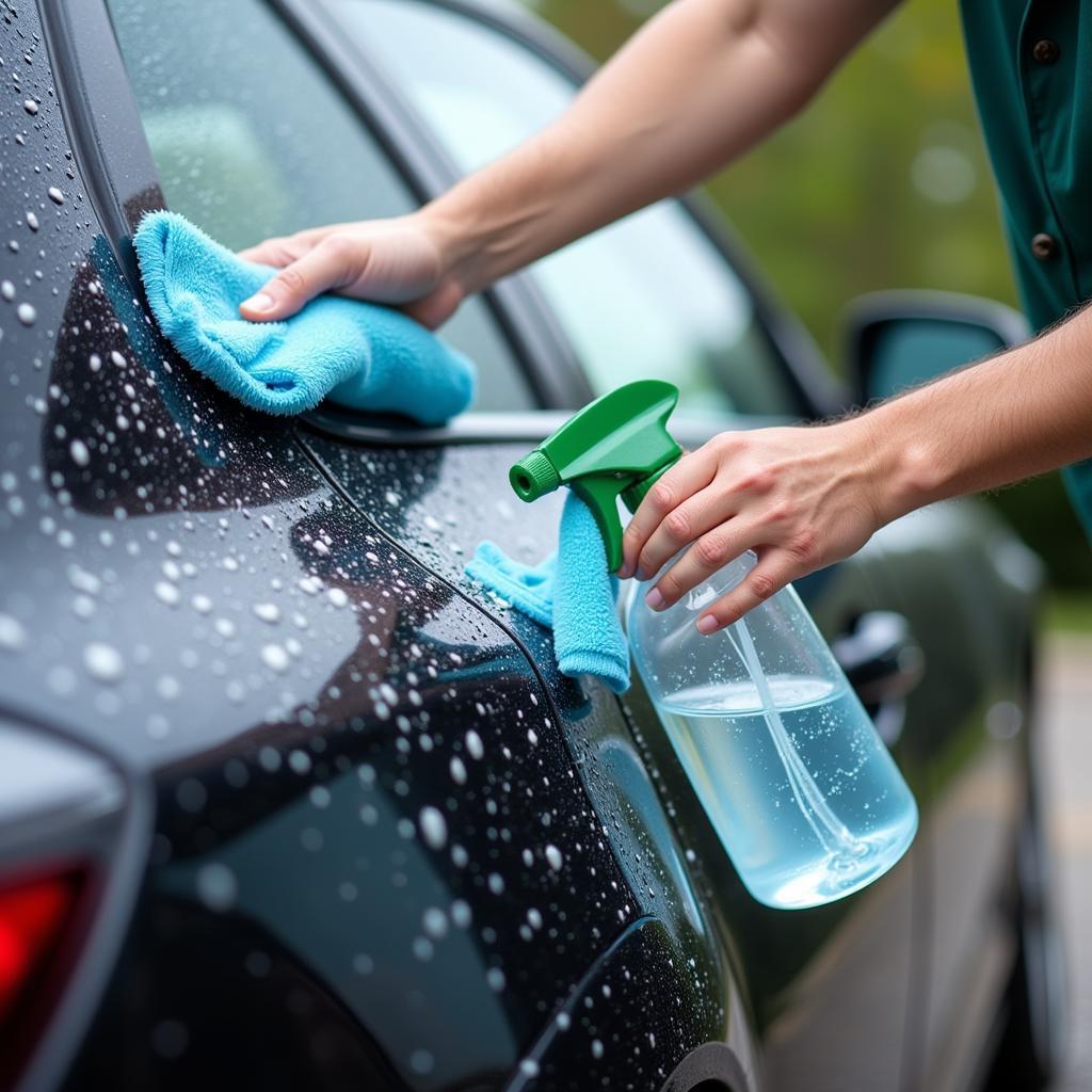 Car Getting a Waterless Wash