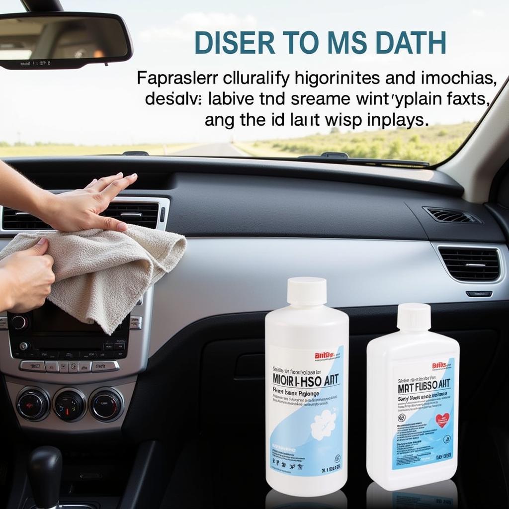 Wiping Car Dashboard with Microfiber Cloth