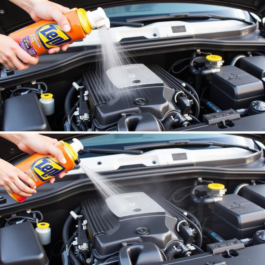 Cleaning a Car Engine with Zep Citrus Degreaser