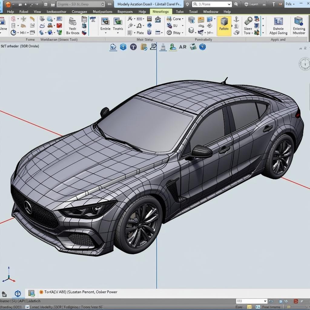 3D Car Modeling Software Interface