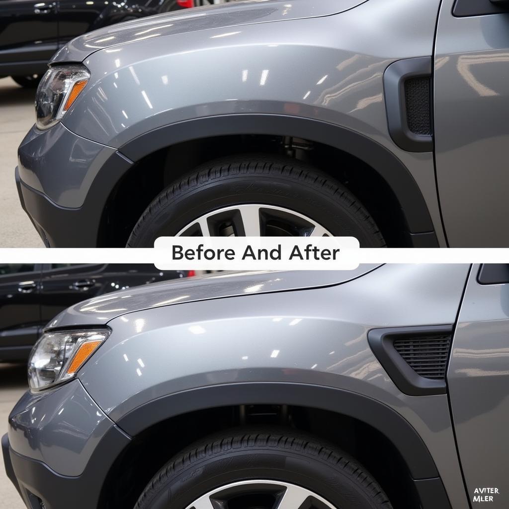 4k Image Showing Paint Correction Before and After