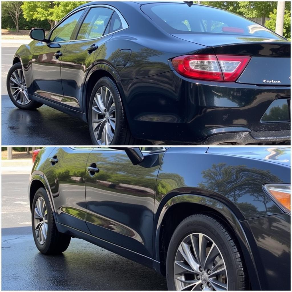 A gleaming car after a professional exterior wash