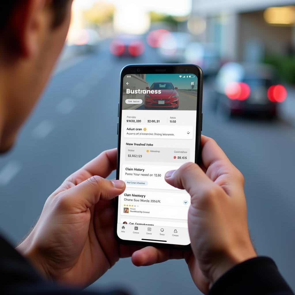 Accessing car insurance details through mobile app