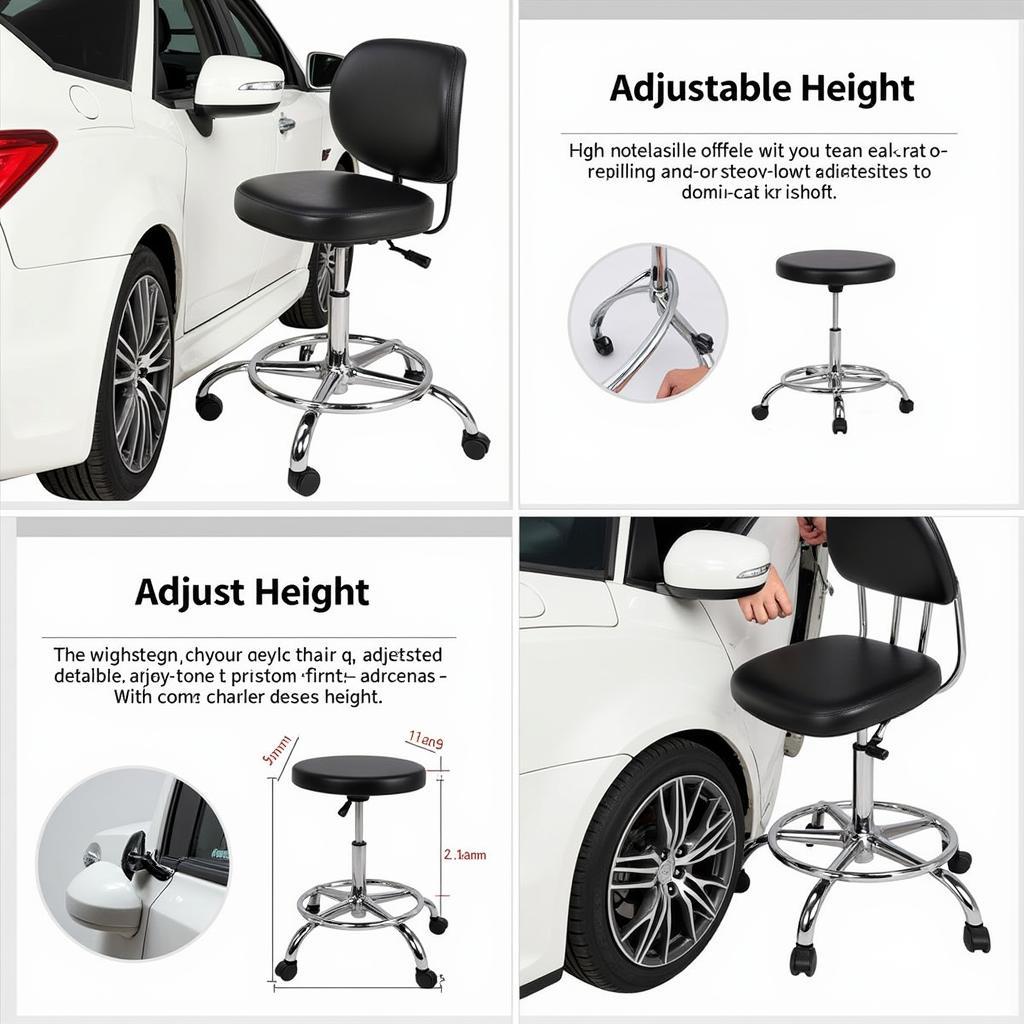 Adjustable Height Car Detailing Chair