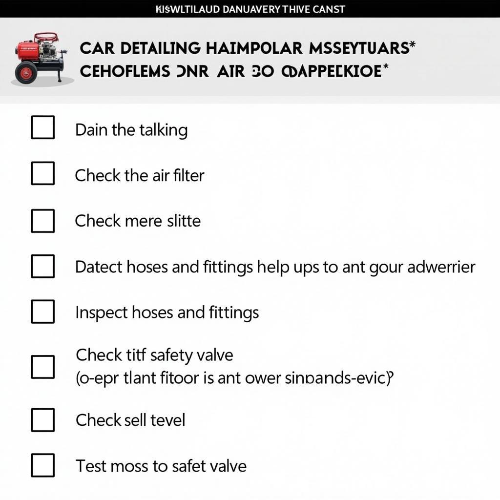 Air Compressor Maintenance Checklist