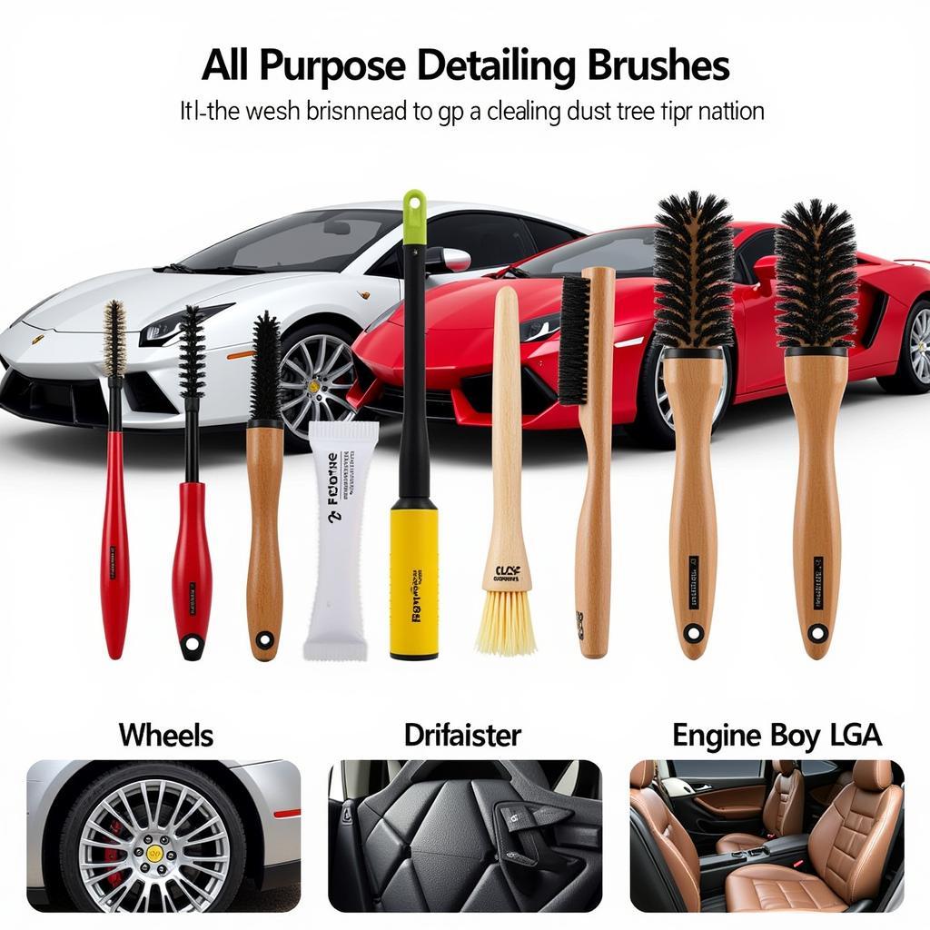 Versatile All-Purpose Detailing Brushes for Various Car Cleaning Tasks