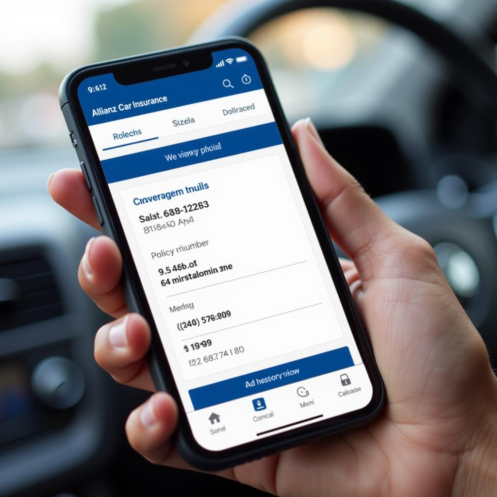 Accessing Allianz Car Insurance Details on Mobile App