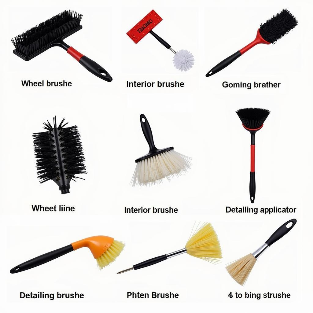 Variety of Brushes in Car Detailing Kits