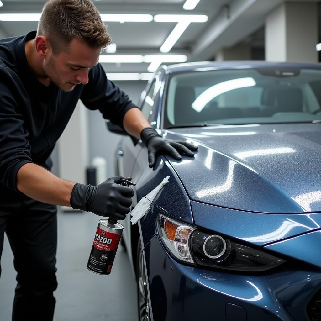 Anderson Mazda ceramic coating application during car detailing