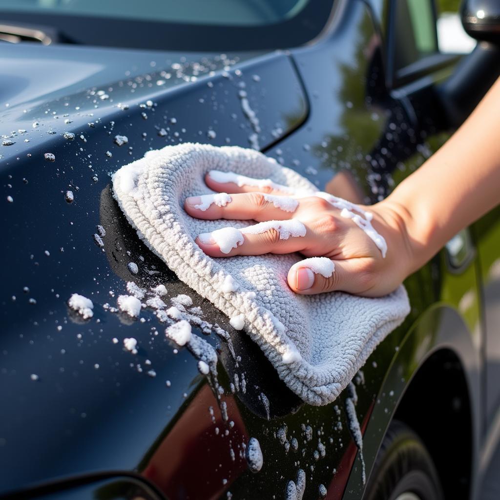 Washing Car with Detailing Soap