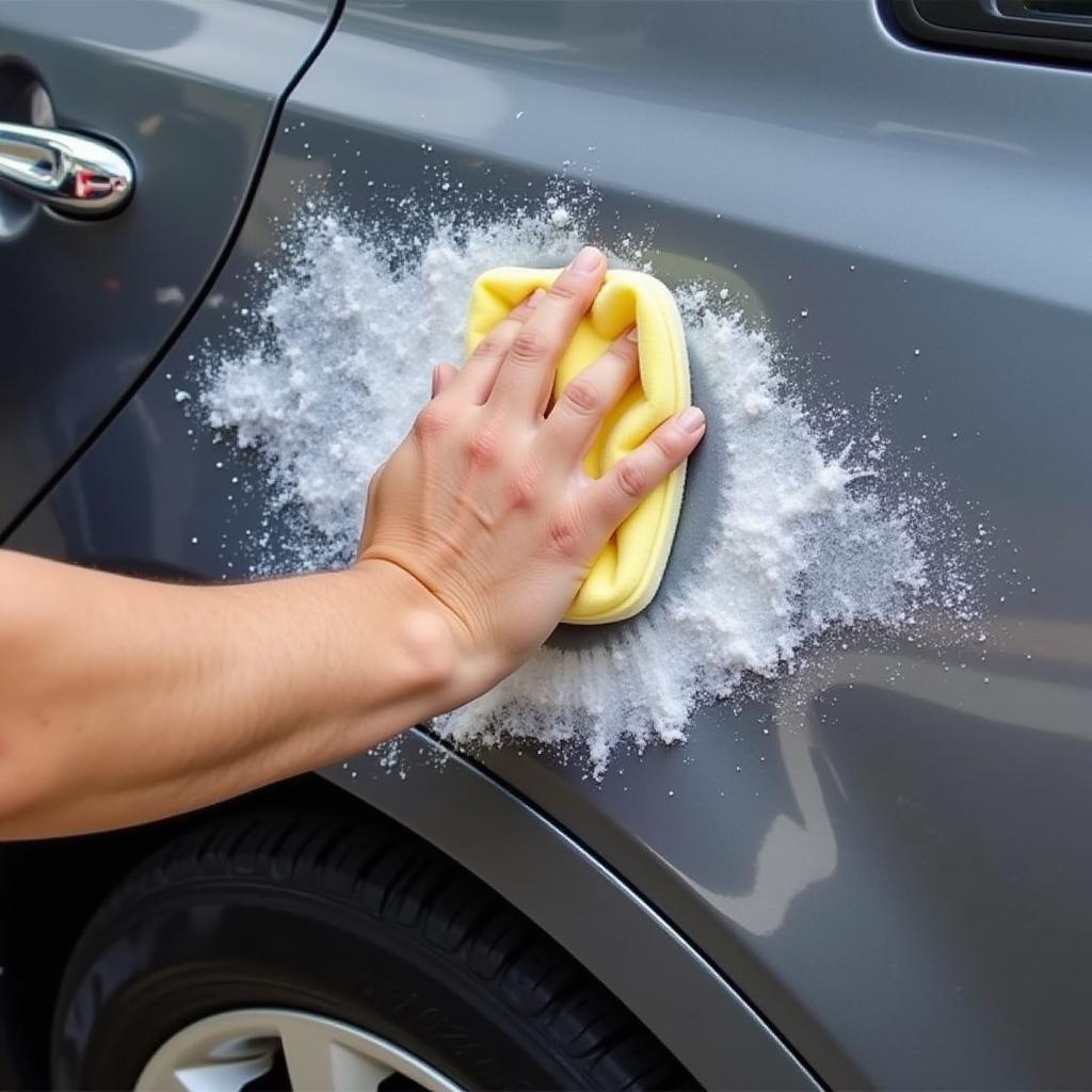 Applying Car Wax with Applicator Pad