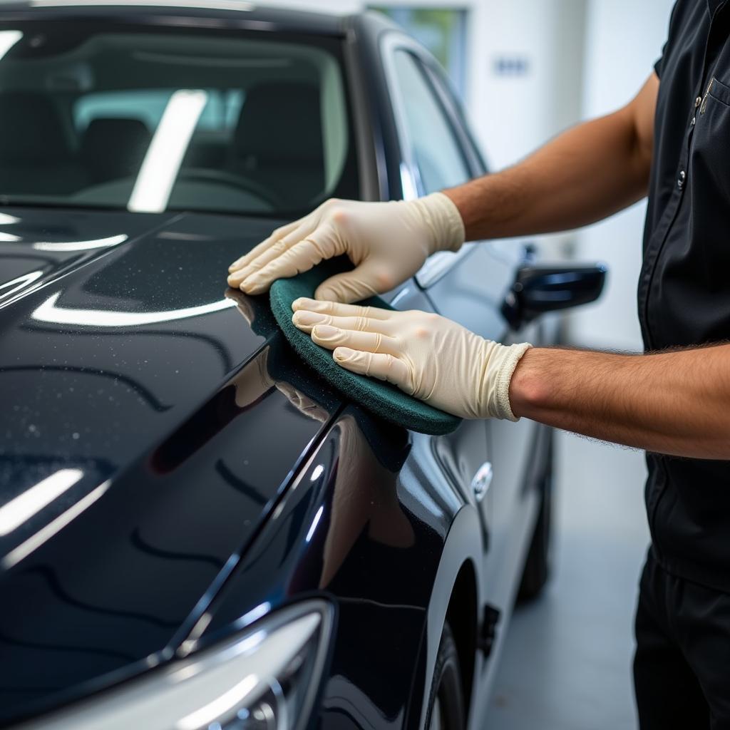 Applying Ceramic Coating to Car