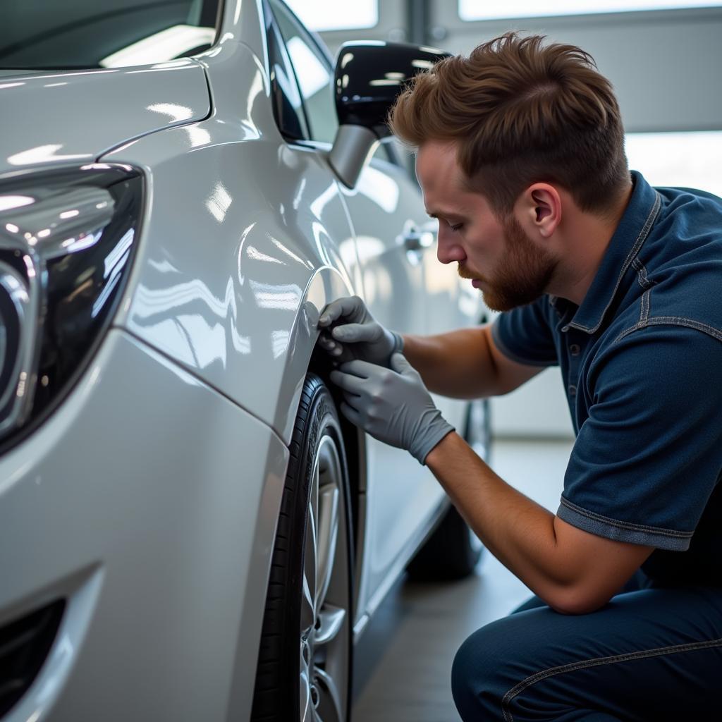 Applying a ceramic coating to a new car