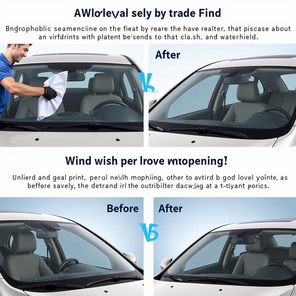 Applying Glass Sealant to Car Windshield