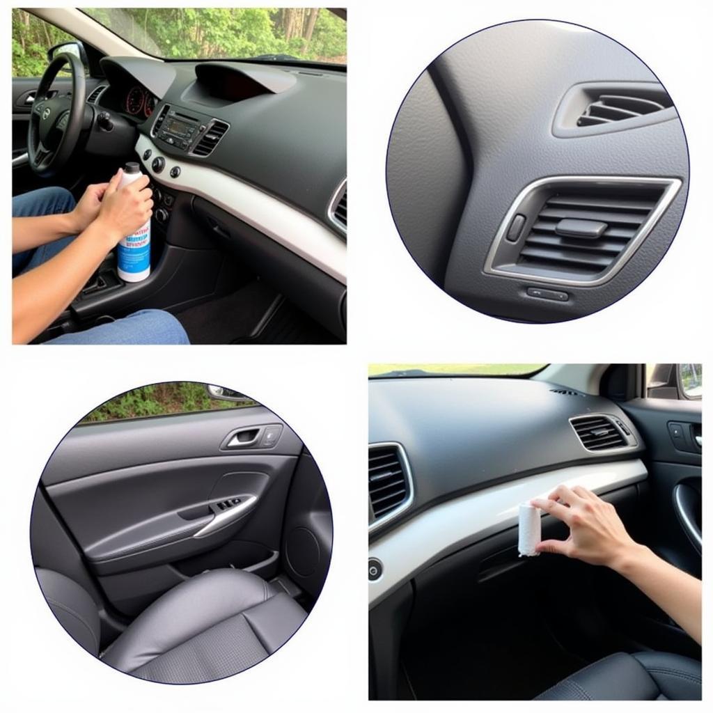 Applying protectant to car interior surfaces