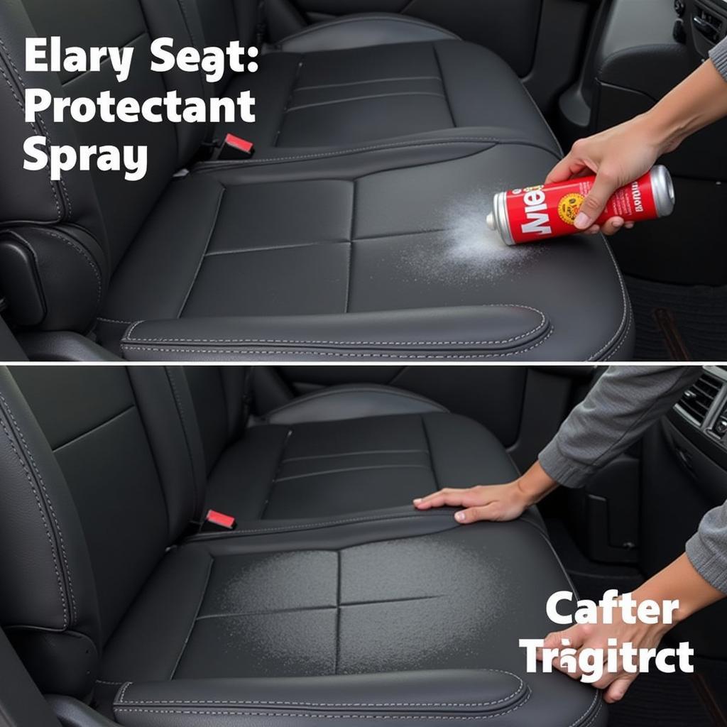 Applying Interior Protectant to Car Seats