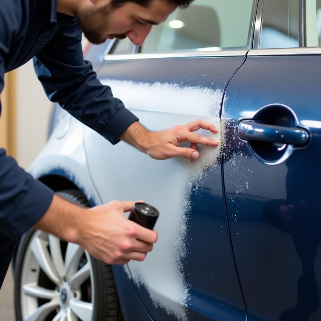 Applying a protective coating to a car for winter