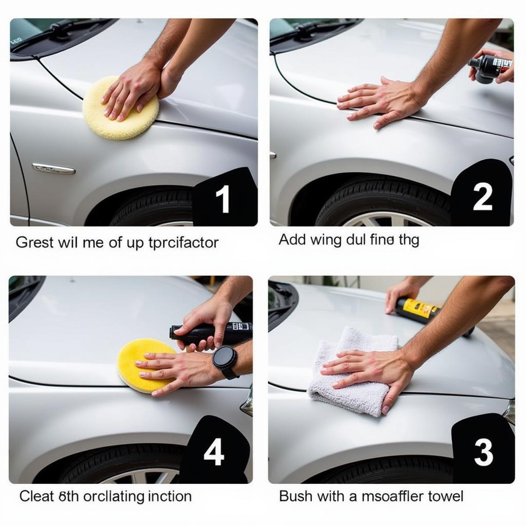 Applying Spray On Car Protectant