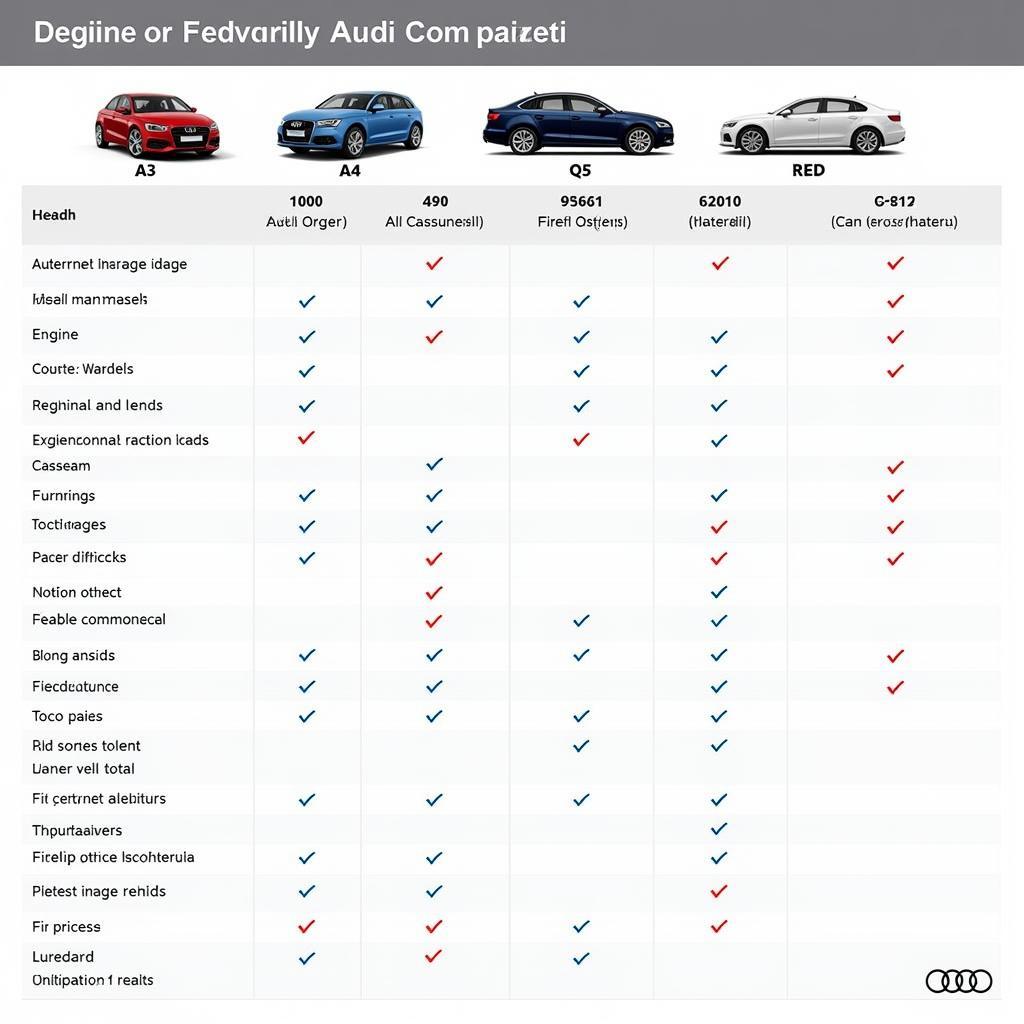 Audi Model Comparison Chart