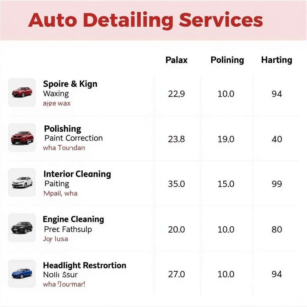 Breakdown of Auto Detailing Services and Their Costs