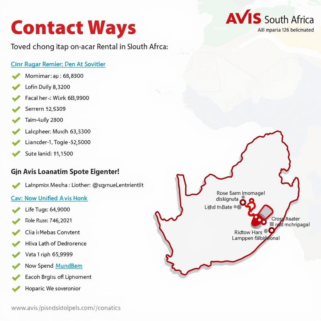 Avis Car Rental South Africa Contact Information