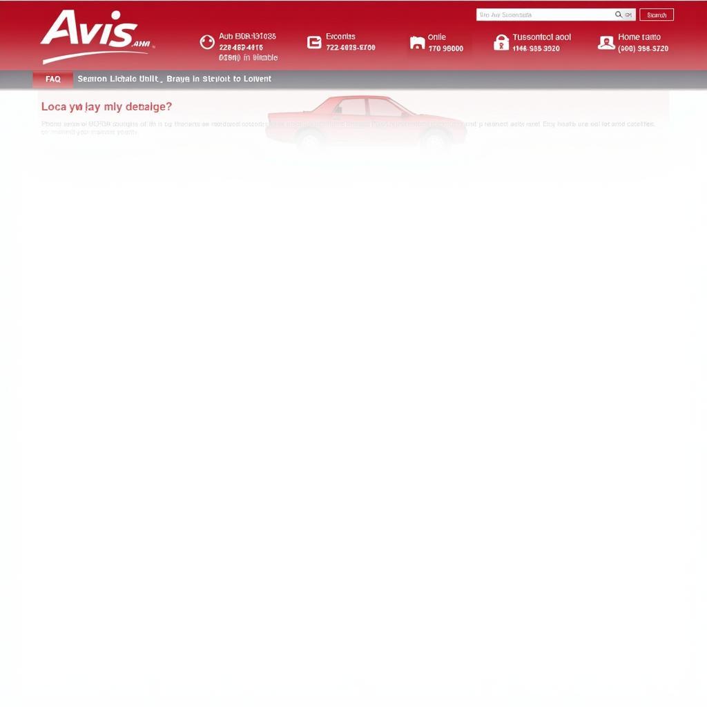 Avis Website Contact Page