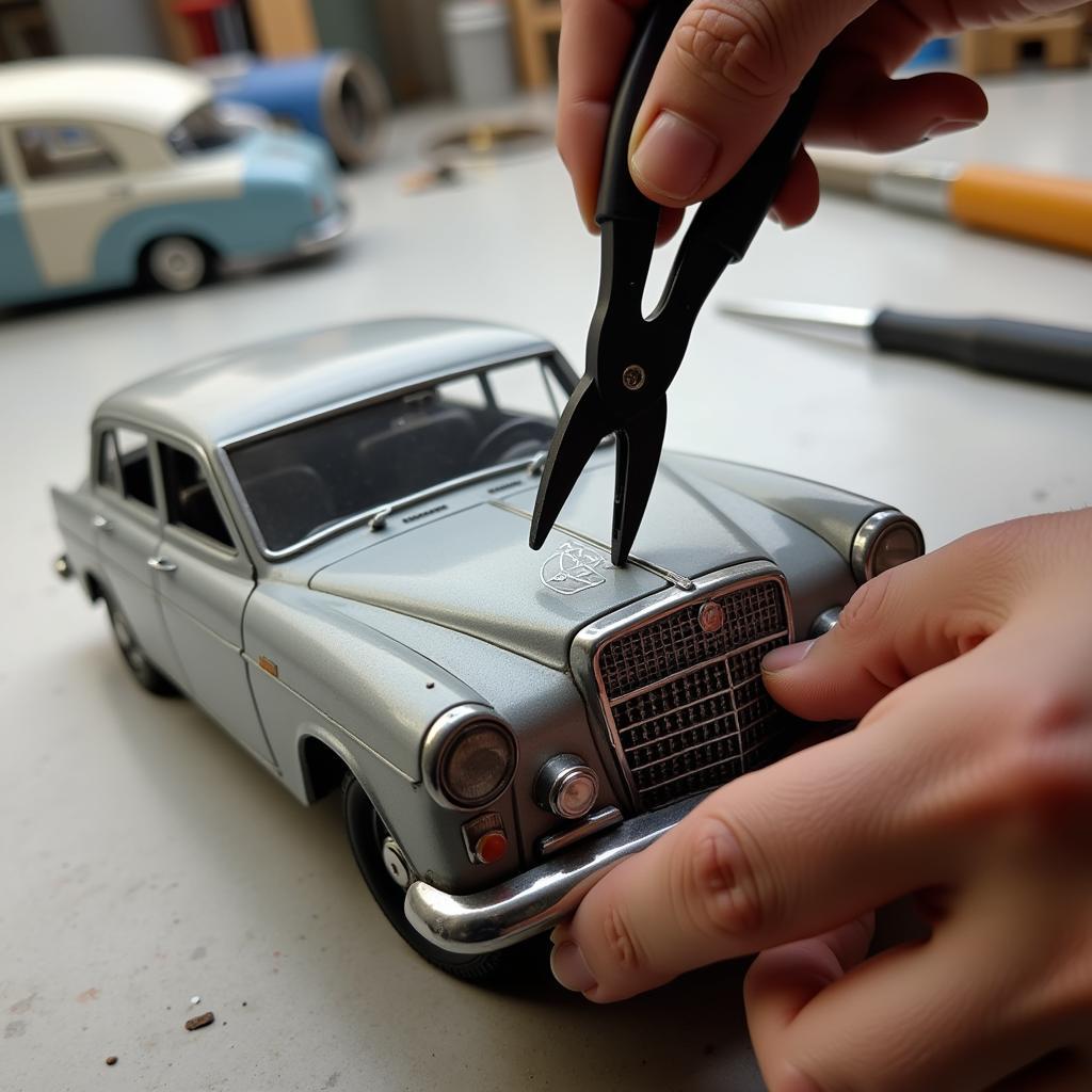 Bending photo etched parts for model car customization