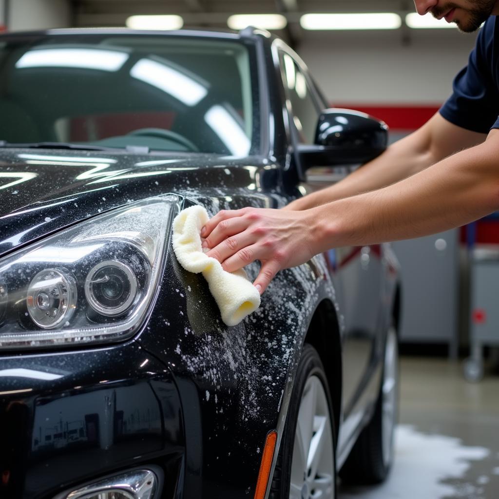 Exterior car wash in Dedham