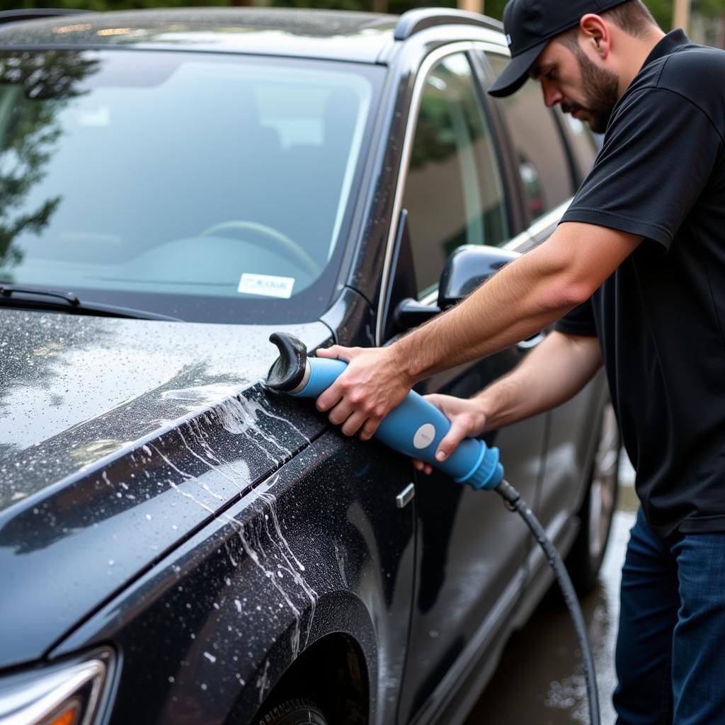 Professional car detailing exterior wash in Langley