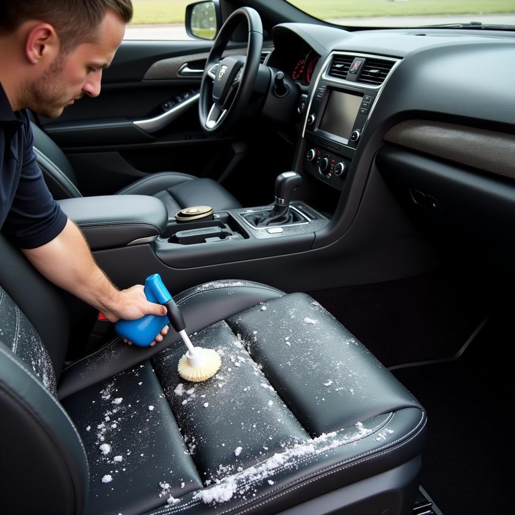 Interior cleaning process during best car detailing