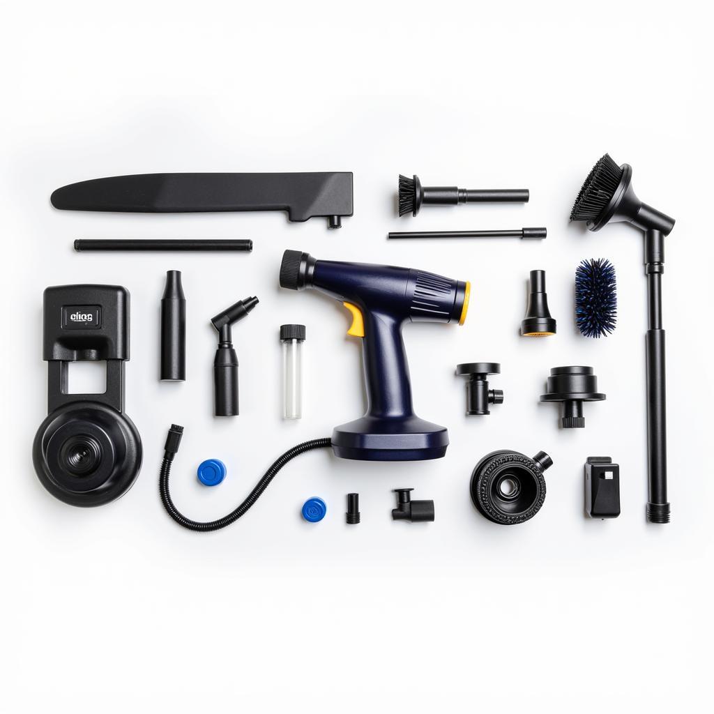 Various attachments for a home car detailing steam machine