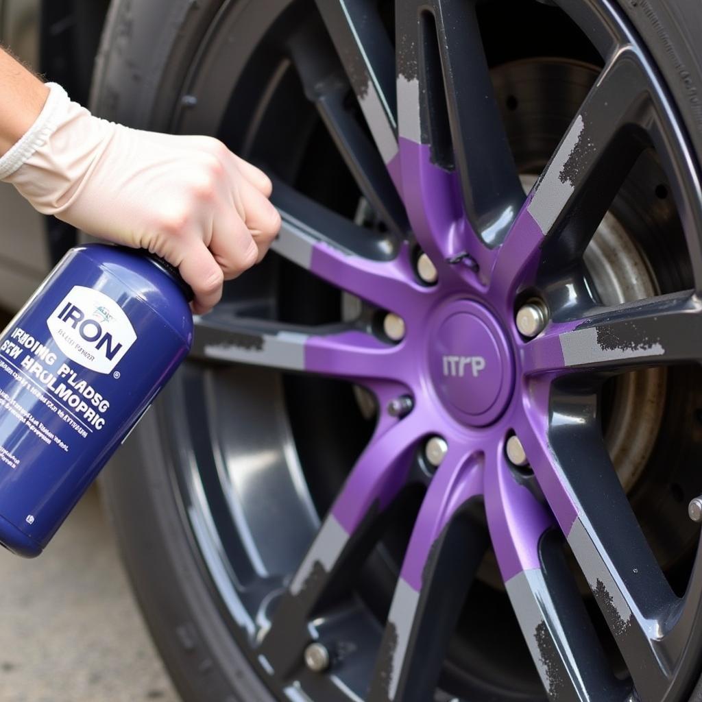 Applying Best Iron Remover Spray for Car Detailing