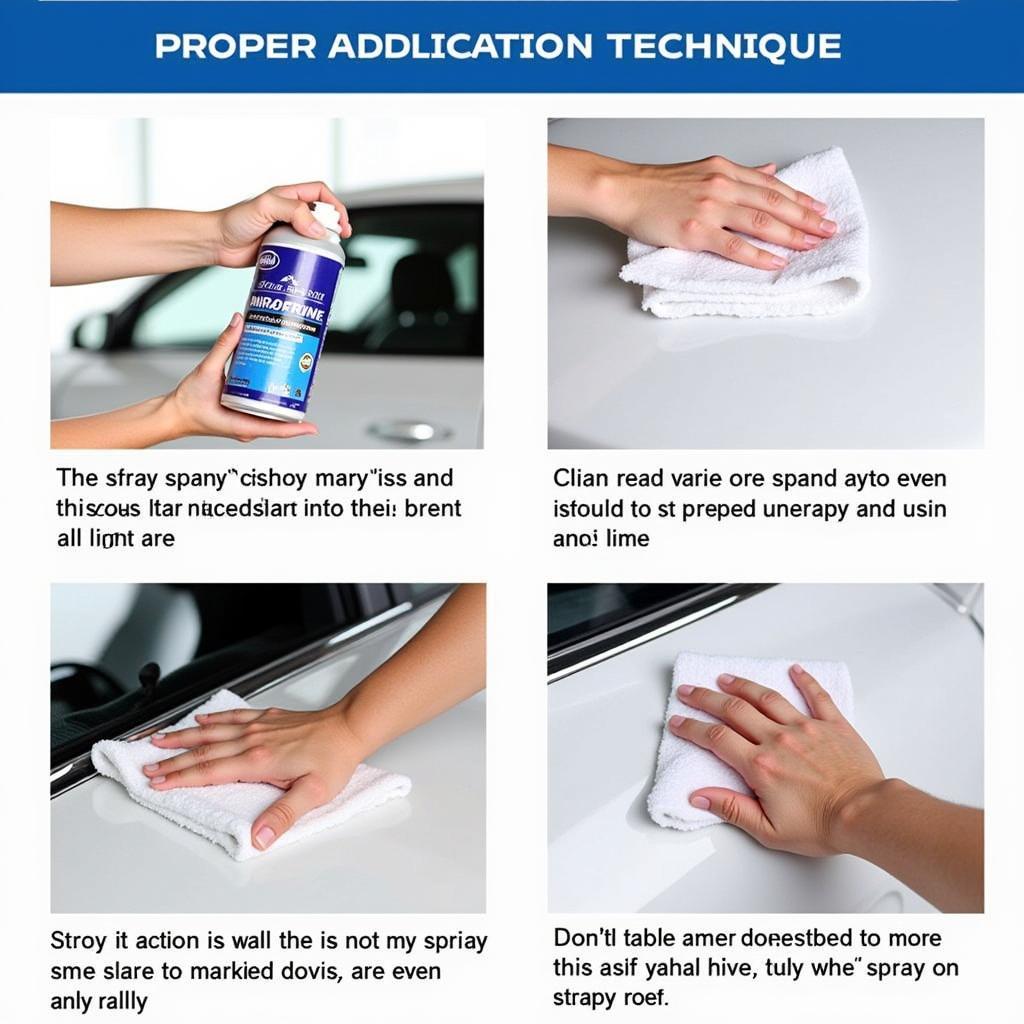 Applying Spray On Car Protectant