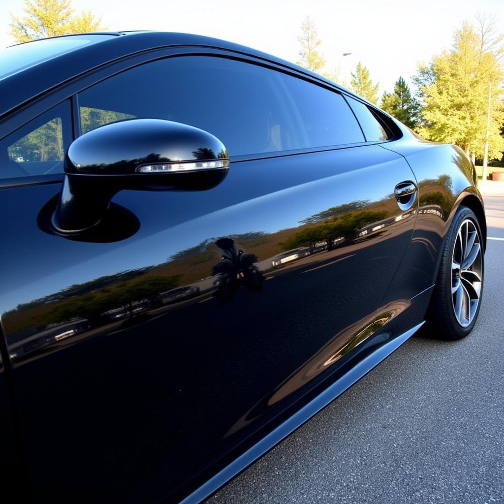 The Results of Using Detailing Spray on a Black Car