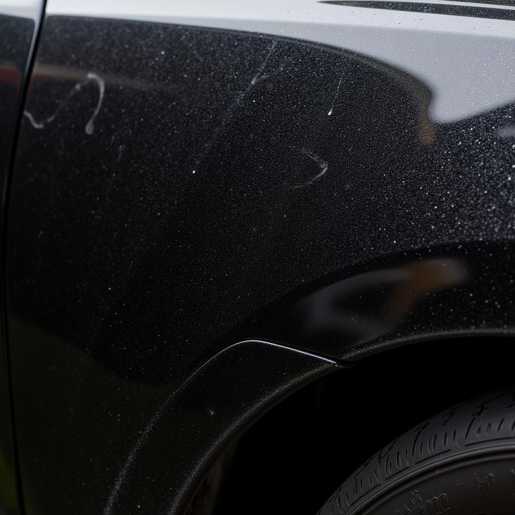 Black Car Showing Swirl Marks and Scratches