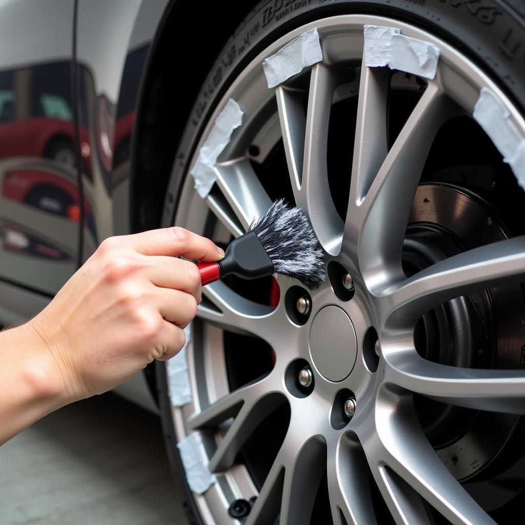 Brushing Car Wheel Without Touching Rim