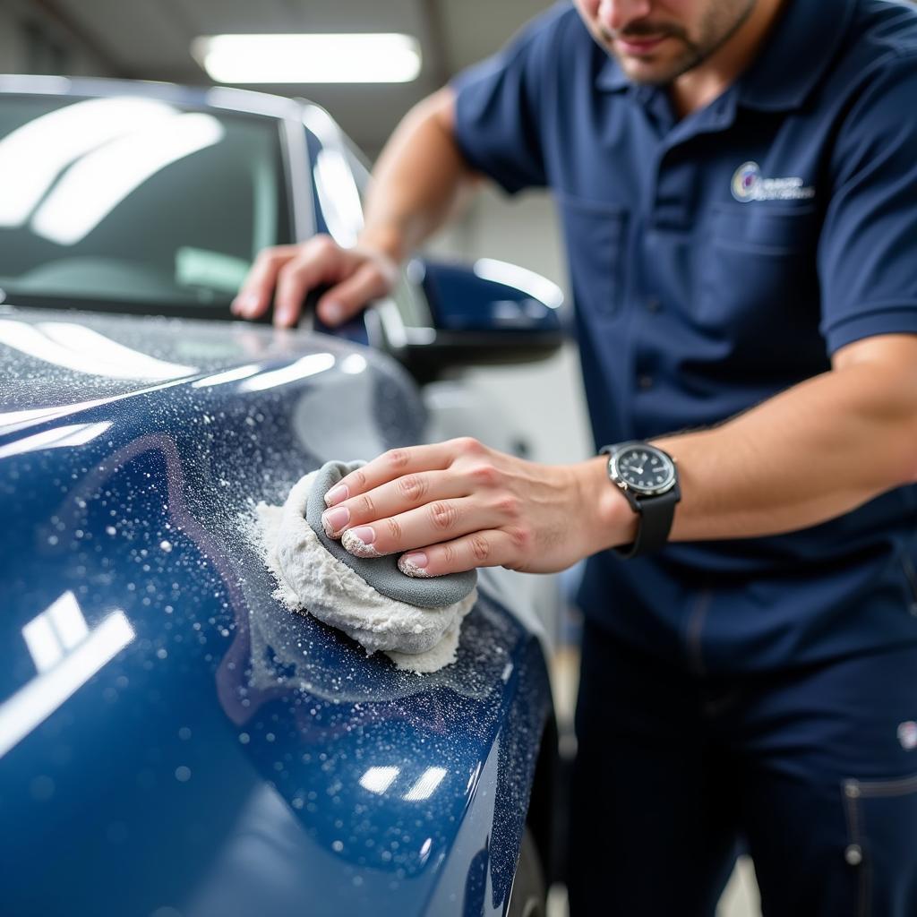 Bubble Blue Car Wash Clay Bar Treatment Application