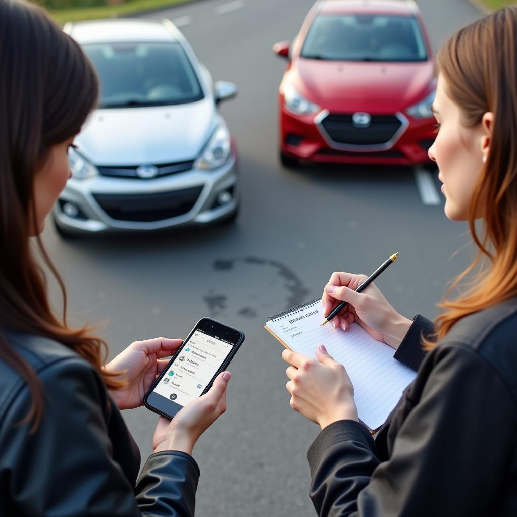 Exchanging Information at a Car Accident Scene