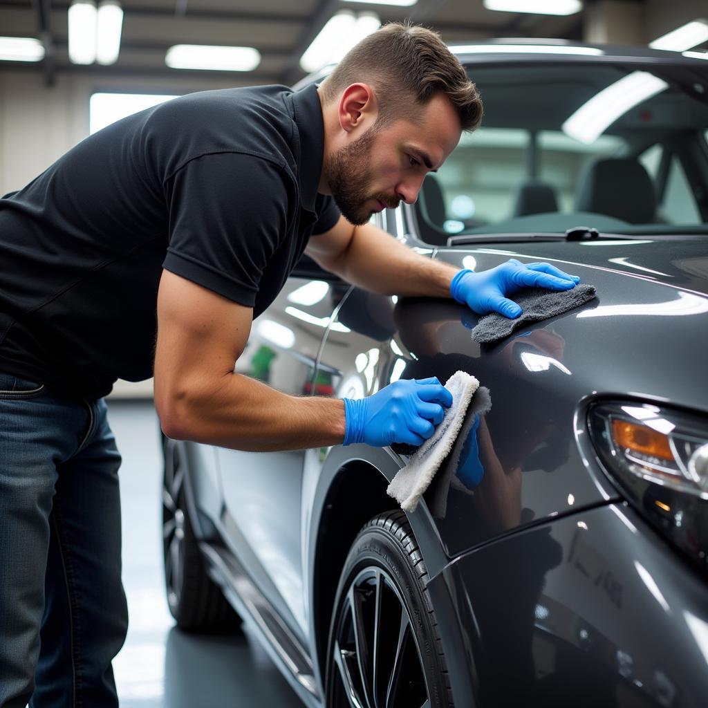 Car Being Detailed by a Professional