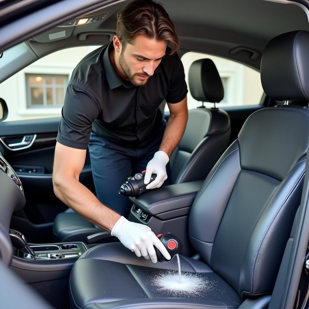 Car Being Inspected After Skunk Odor Removal